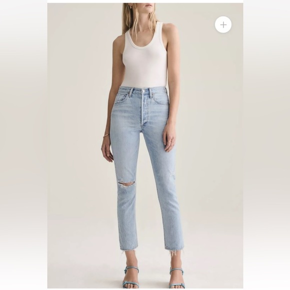 Agolde Denim - AGOLDE Riley High Rise Straight Crop Jean